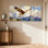 Oiseaux aigle planant sur un lac de montagne, ensemble de 3 impressions sur toile