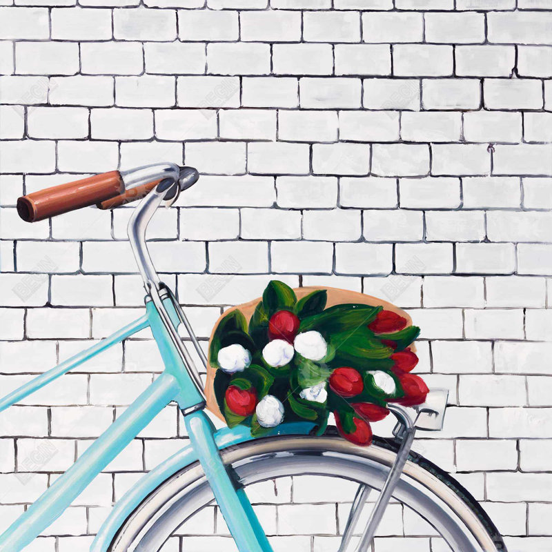 «Vélo avec un bouquet de tulipes»