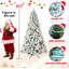 Arbre de Noël floqué pré-éclairé avec lumières blanches chaudes, pointes en PVC, fil mémoire dépliable automatiquement, support facile à assembler et support en métal stable - décor des Fêtes enneigé-1220448025