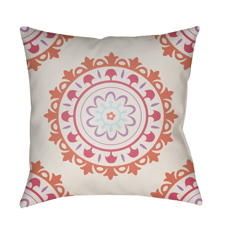 Indoor/Outdoor Throw Pillow, 18" H x 18" W x 3.5" D, Orange