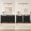 Ensemble de 2 armoires d'appoint cannelées noires avec plateau aspect marbre