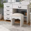 Ensemble coiffeuse de 35 pouces avec miroir lumineux et tabouret, blanc