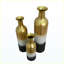 Ensemble de 3 vases de sol décoratifs en métal, grands vases à motif de feuilles blanches, dorées et noires pour la décoration intérieure
