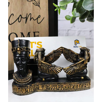 Figurine déesse égyptienne antique avec reine Néfertiti et Isat et Maat