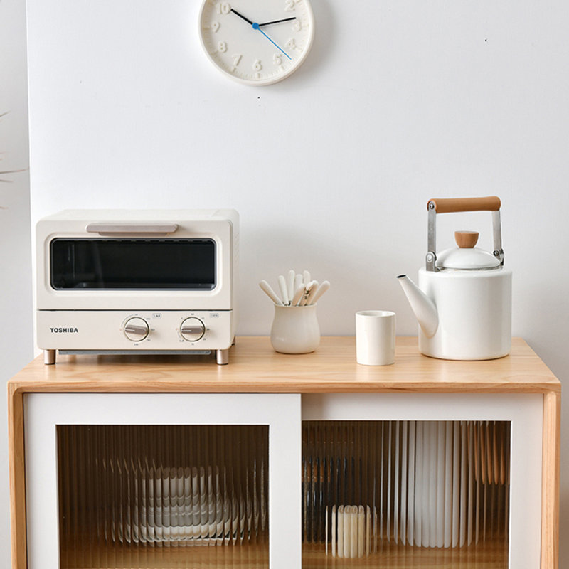 Armoire de rangement multifonctionnelle de salon, Brun / Gris