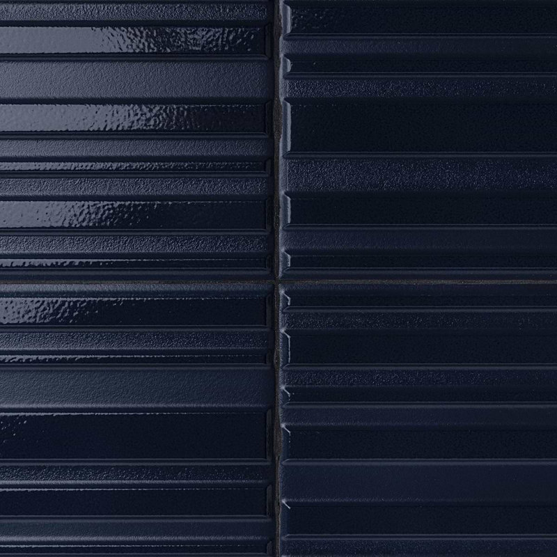 Sydney 8X16 3D Glossy And Matte Mixed Finish Ceramic Tile, Blue