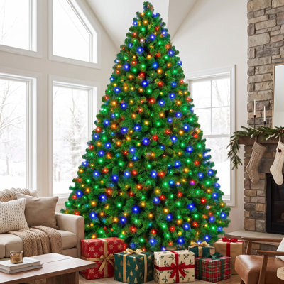Sapin de Noël artificiel illuminé de 2,74 m (9 pieds) avec 600 DEL