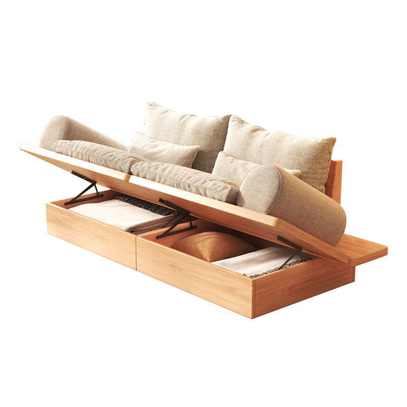 Aljawhara 86.6'' Beige Cotton Linen Loveseat Sectional Sofa,with MDF Frame