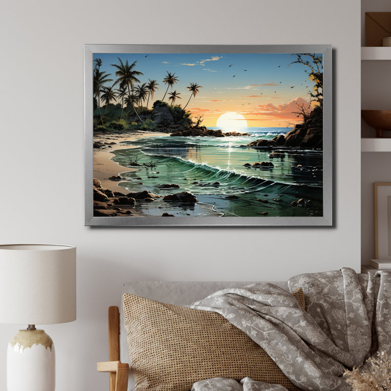 Dominicain au clair de lune II - reproduction sur toile, H 30 po x l 40 po x P 1,5 po, Cadre photo argenté