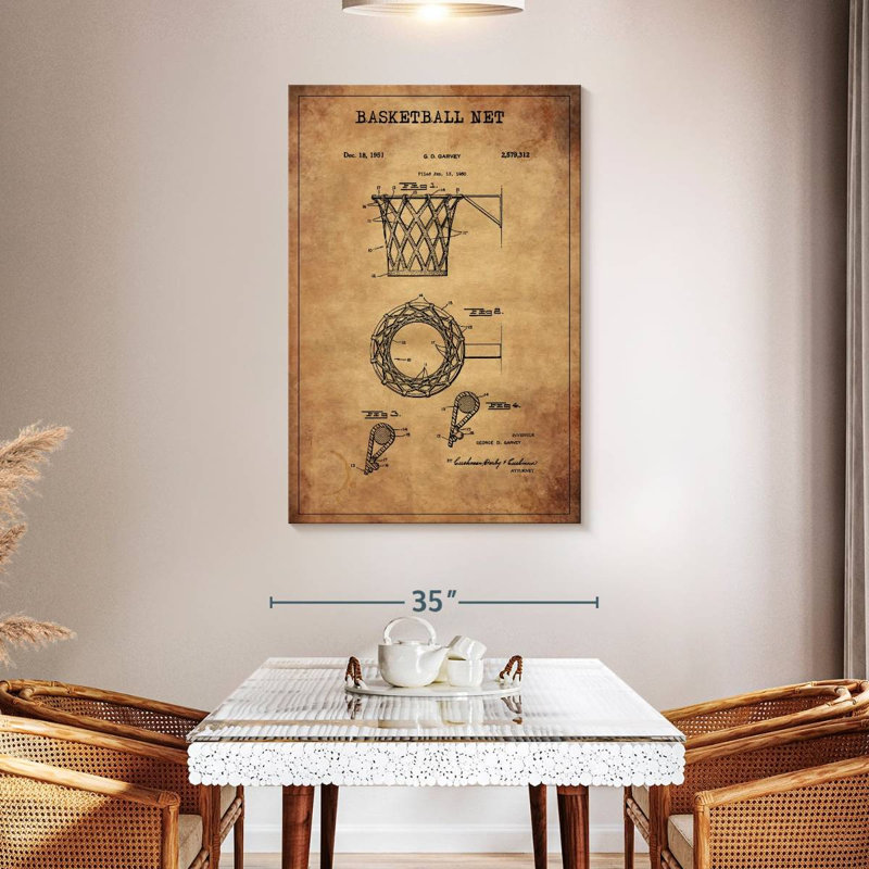 Basketball Net Patent, 48" H x 32" W