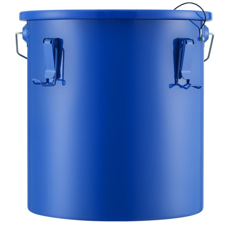 Fryer Grease Bucket, 6 Gal Oil Disposal Caddy Carbon Steel Fryer Oil Bucket with Rust-Proof Coating, Oil Transport Container with Lid, Lock Clips, Filter Bag for Hot Cooking Oil Filtering, Blue