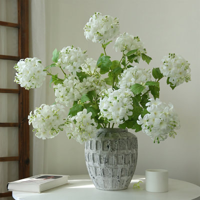 12PCS Artificial Hydrangea Flowers 30 Inch Long With 5 Inch Full Realistic Bloom Lifelike Silk Faux Hydrangea Stems