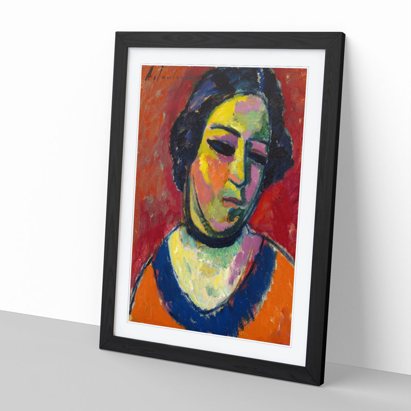 Portrait of a Woman Vol.6 by Alexej Von Jawlensky - Framed Print, 36cm H x 27cm W x 2cm D, Black Framed