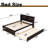 Full Size Solid Wood Standard Kids Bed With Bookcase Headboard & Twin Size Trundle-2002350492