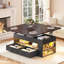 Table basse à plateau relevable, tables basses 4 en 1 avec rangement et compartiment caché, table basse de style campagnard-350447672-350447674