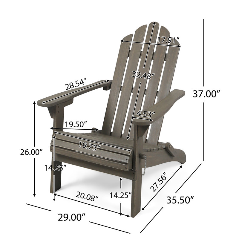  Hollywood Foldable Outdoor Lounge Chair, durable patio seating with ergonomic comfort, Grey, Walnut