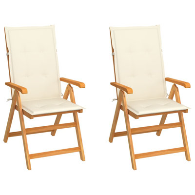 Solid Teak Wood Reclining Chairs with Cushions