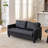 57”W 2-Seater Faux Leather Loveseat Sofa With USB Ports
