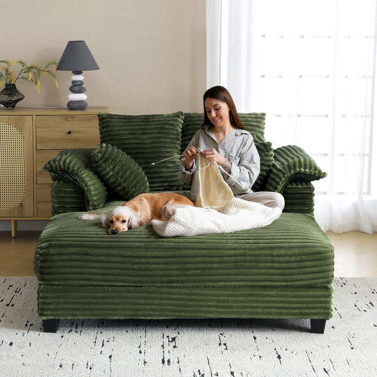 Upholstered Corduroy Sleeper Sofa Bed