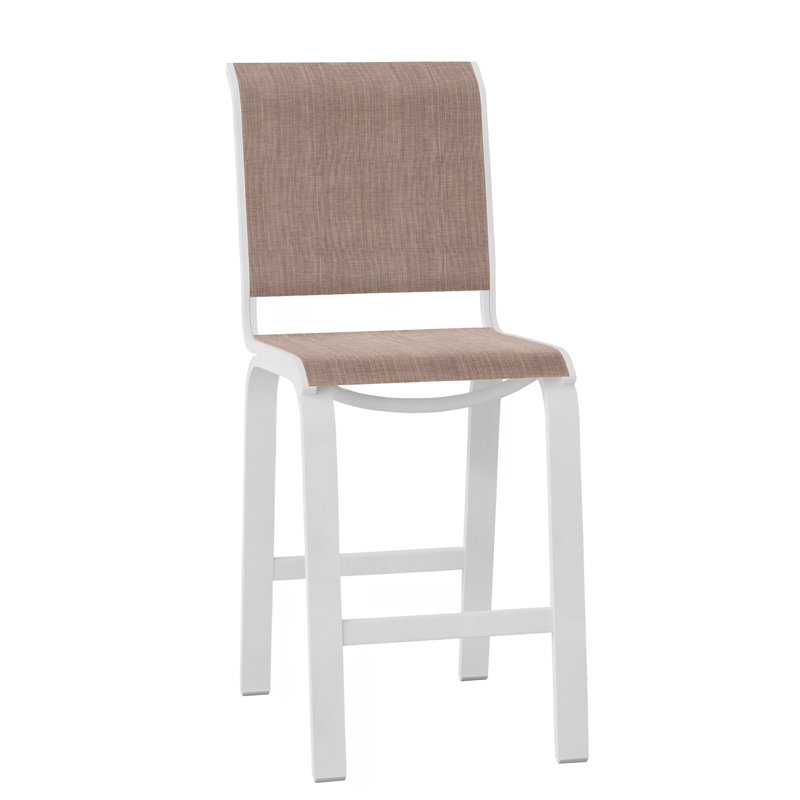 Tabouret de bar 26 po Holna, Blanc texturé, Fenouil Augustine Sunbrella®