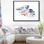 Oiseaux sur une branche avec des baies rouges - reproduction sur toile-26695120