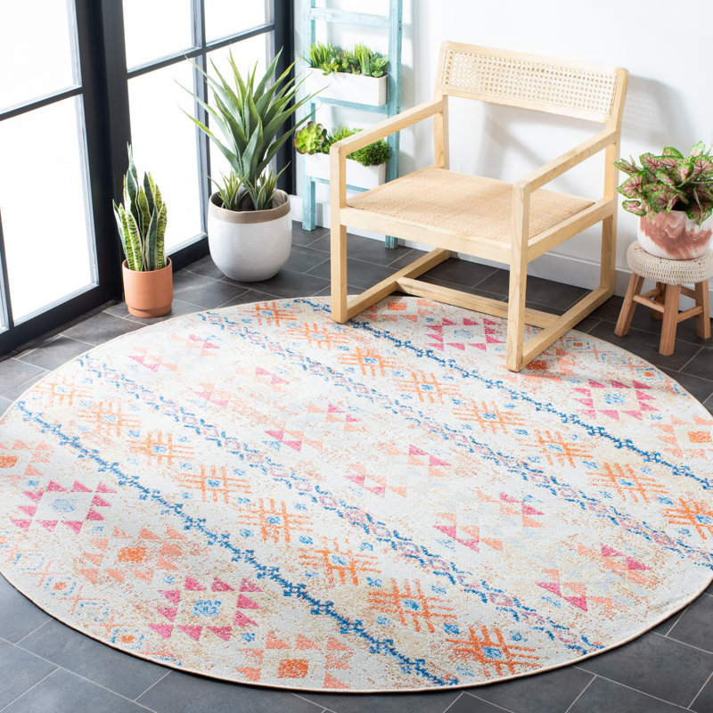 Tapis d'intérieur / extérieur performant Rogan, Rond 6 pi 7 po