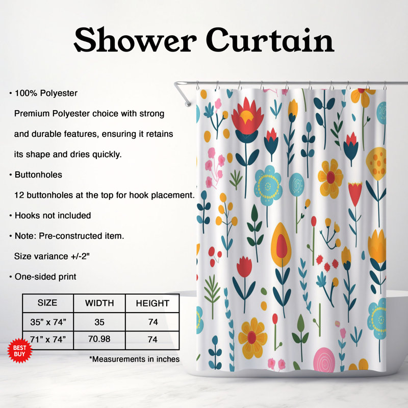Rideau de douche Pastel Room - Premium, H 74 po x l 71 po