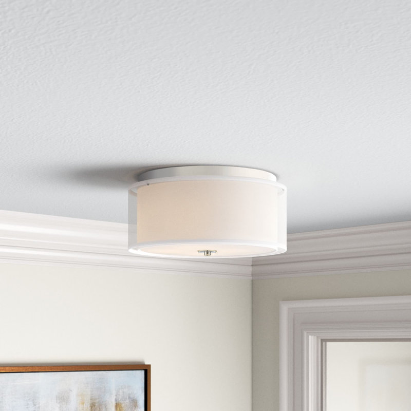 Ivy Bronx Friedman Polished Nickel Flush Mount Light, Nickel