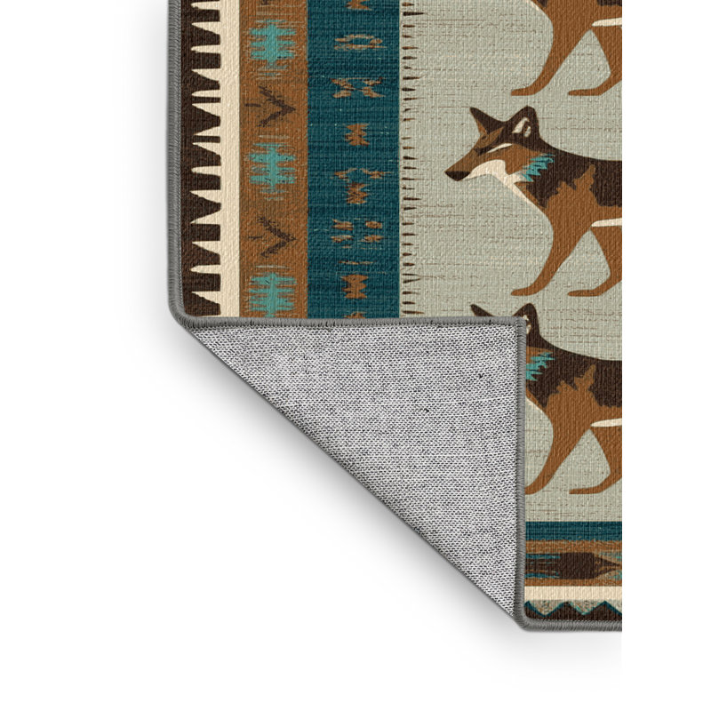  Tapis lavable Coyote Southwestern, Carré 5 pi
