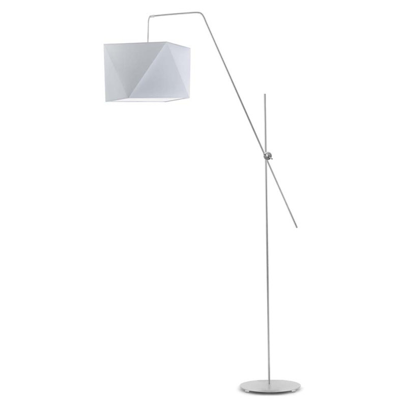 Ayash 176cm Task Floor Lamp, Silver, Light Grey