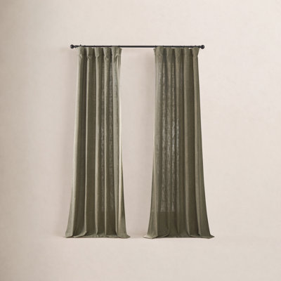 Farmbry Faux Linen Curtain Panel Set