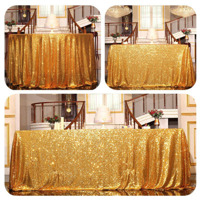 Sequin Elginpark  Tablecloth - Sparkly Glitter Cover for Party, Wedding & NYE Decor - Disco Ball Effect, Rectangular