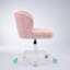 Fauteuil de bureau ergonomique en fausse fourrure de lapin avec dossier réglable et massage lombaire, rose