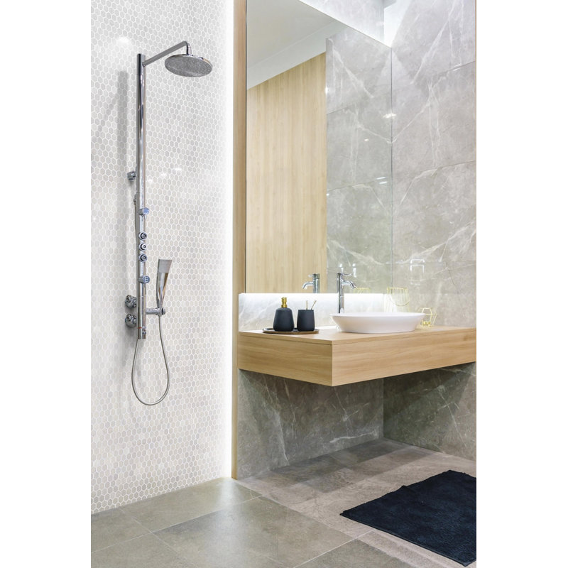 Carreau de mosaïque en verre 12 po x 12 po Shine Hex