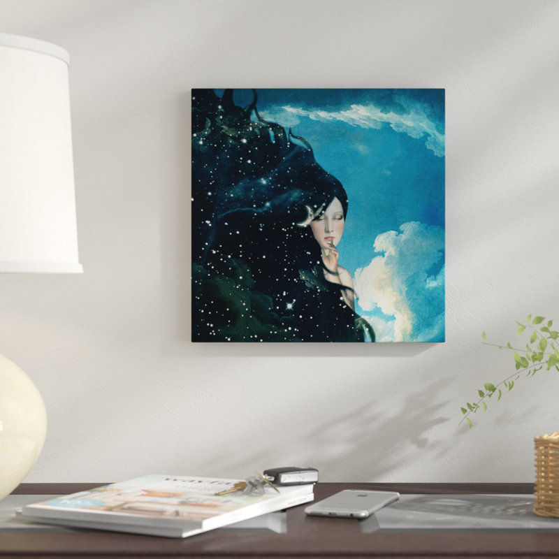 « lady night », impression sur toile, H 12 po x l 12 po x P 1,5 po, Toile tendue, Pas de tapis