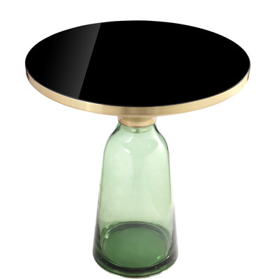 Belinda Side Table Gray Glass
