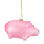 4" Pink Pig Glass Christmas Ornament