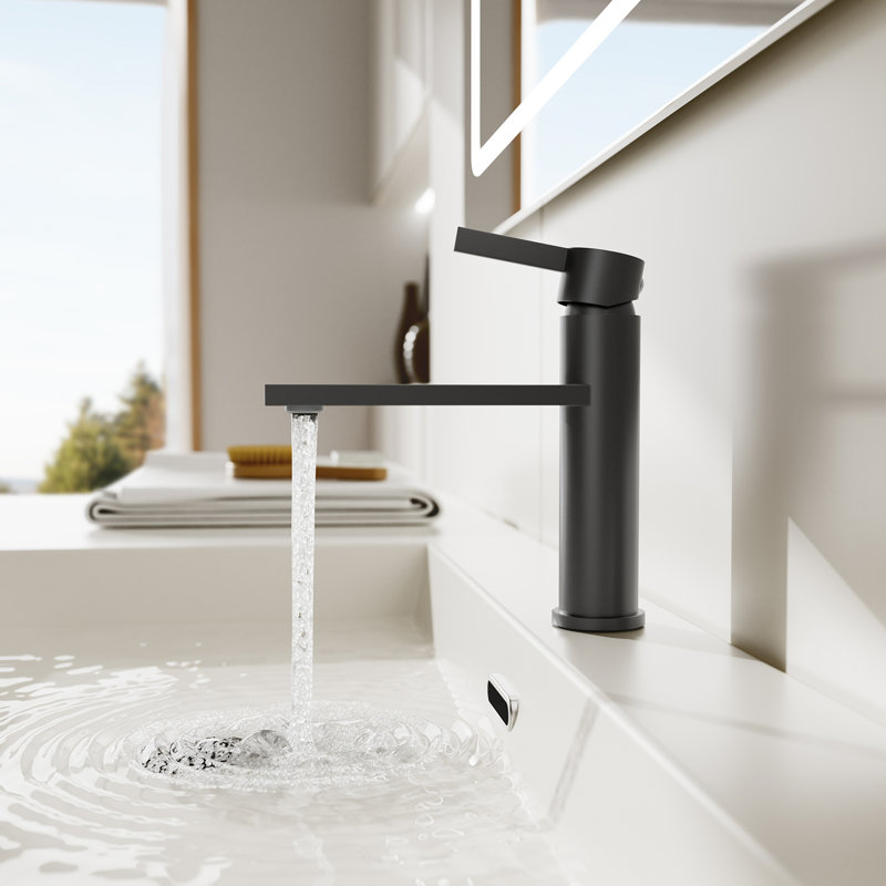 NO Single-handle Bathroom Faucet with Drain Assembly, Matte Black
