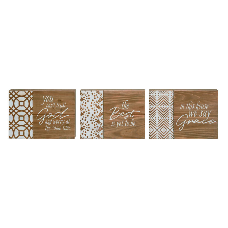 Ensemble de 3 décorations pour la maison en bois 