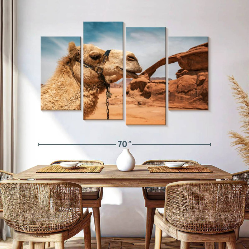 Chameau dans le désert du Wadi Rum, H 42 po x l 68 po