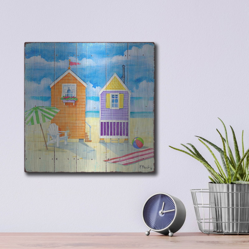 «Beach Huts Square I» par Paul Brent, H 12 po x l 12 po