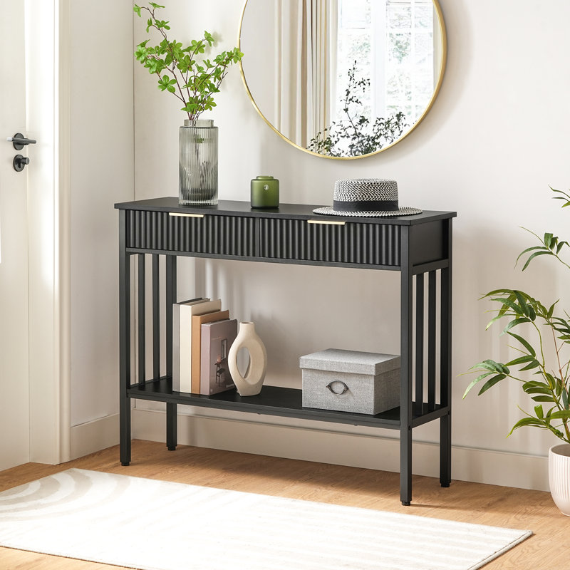 Olague 39.4" Console Table with Storage, Black