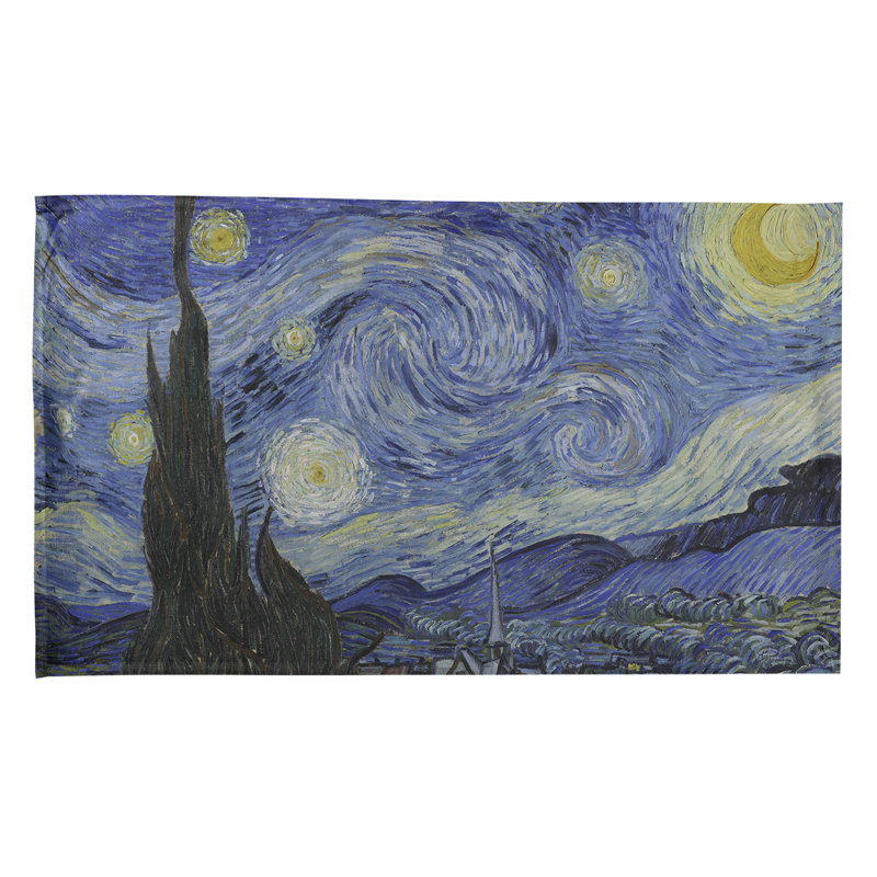 Serviette de thé starry night, Vert, Sergé de coton