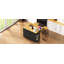 Îlot de cuisine 48 pouces avec rallonge, prise de courant, support de rangement interne, chariot de rangement sur roulettes sur 5 roulettes avec 5 supports latéraux ouverts, pour la cuisine, noir (sans les tabourets)-783334032