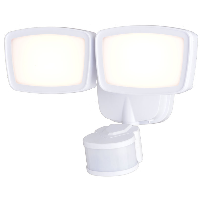 15.5 Watt LED Dusk to Dawn Outdoor Security Flood Light -with Motion Sensor (pack of 1), White