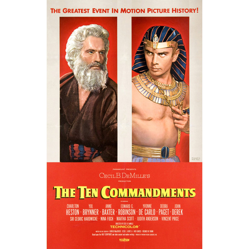 Les dix commandements, H 18 po x l 11 po