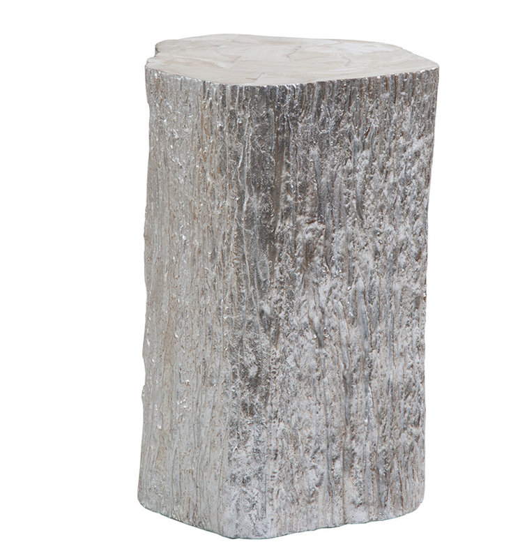 Signature Designs Trunk Segment Accent Table, Silver