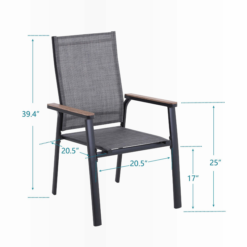 Outdoor Patio Dining Armchair, Beige, 4
