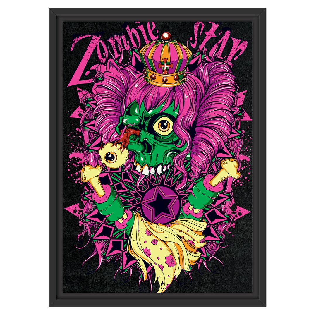 Gerahmtes Wandbild Lsd-zombie black