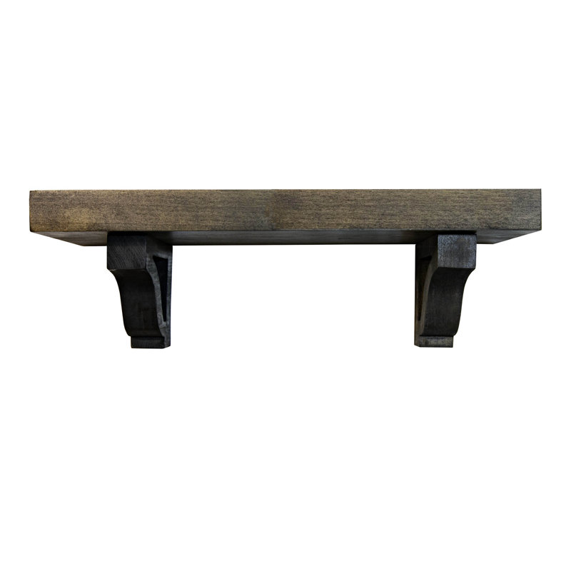 Rayne Shelves/W Corbels, Dark Walnut, 7" H x 43" W x 4.5" D